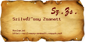 Szilvássy Zsanett névjegykártya