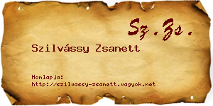 Szilvássy Zsanett névjegykártya